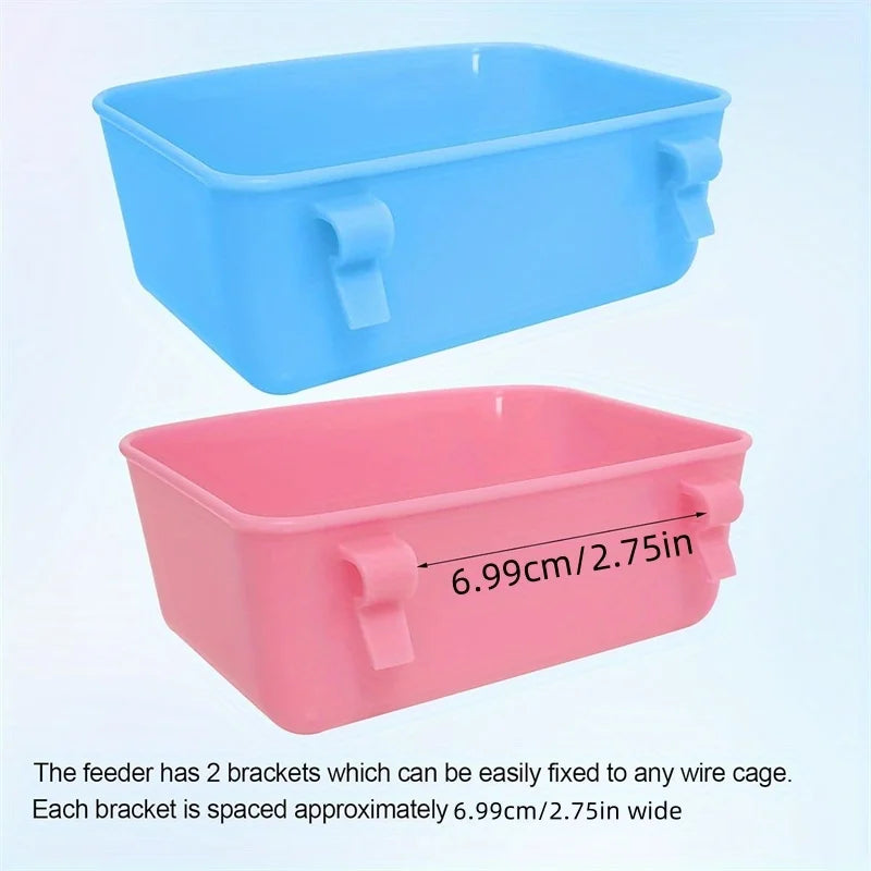 6pcs/pack Feeder (Blue, Pink), Hanging Feeder, Food and Water Container, Bath Water Bowl Universal for Birds Hamsters