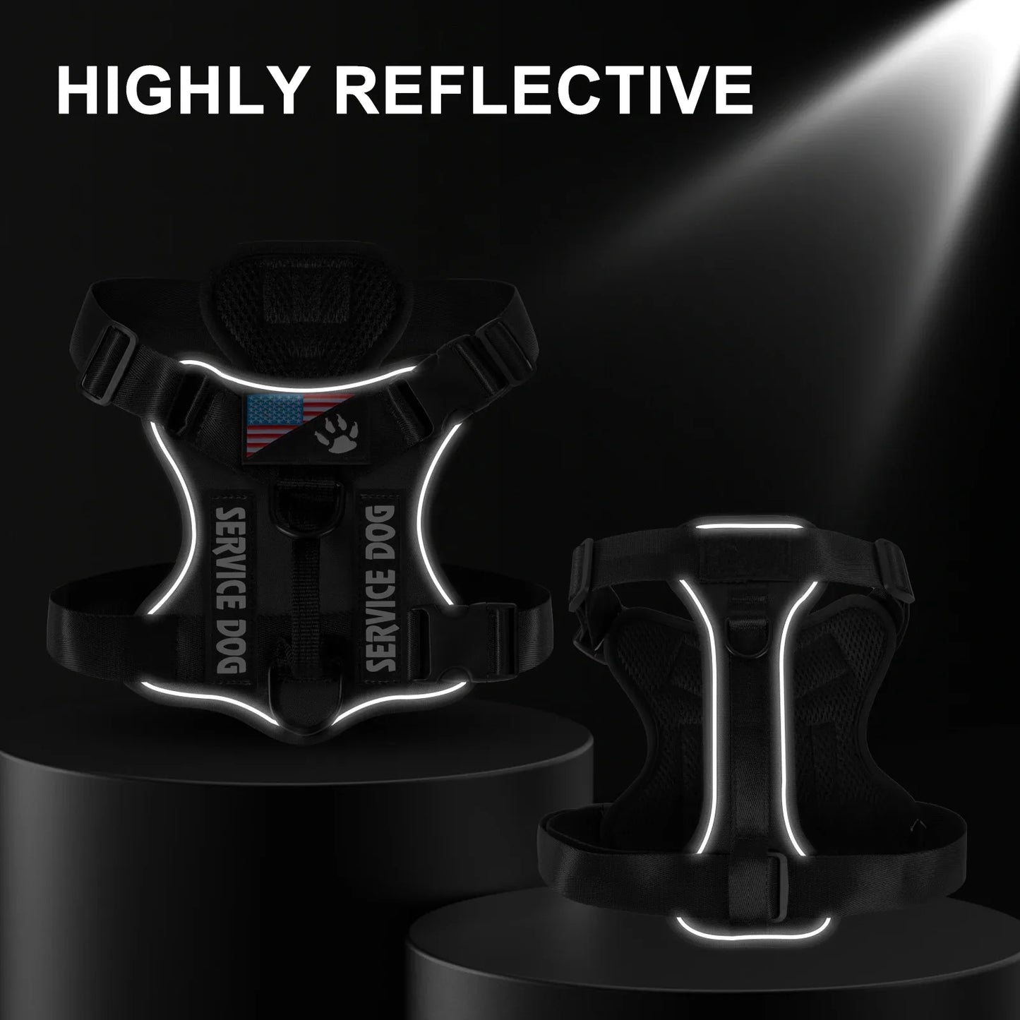 Reflective Dog Vest Harness with 5 PCS Patches