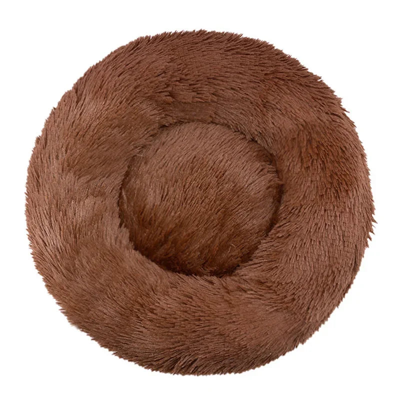 40-90cm 6 Sizes Round Pet Bed for Large Dog Bed Super Soft Cat Bed Plush Dog House for Medium Dog House Winter Warm Sleeping