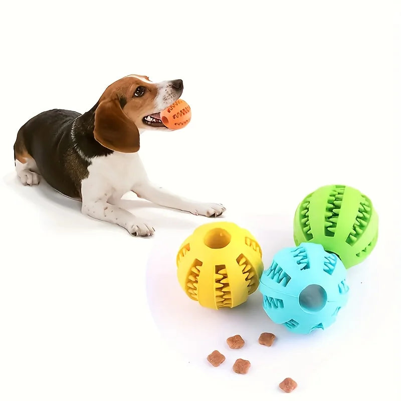 Interactive Dog Chew Toys Treat Dispenser Dental Cleaning Balls Durable Puppy Teething Toys for All Breeds Aggressive Chewers