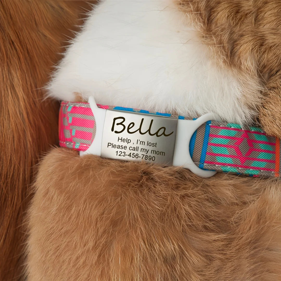 Custom Slide-On Silicone Dog Tag - Silent Pet ID Tag Personalized Engraved - Waterproof Pet Collar Accessory No Noise Free Ship