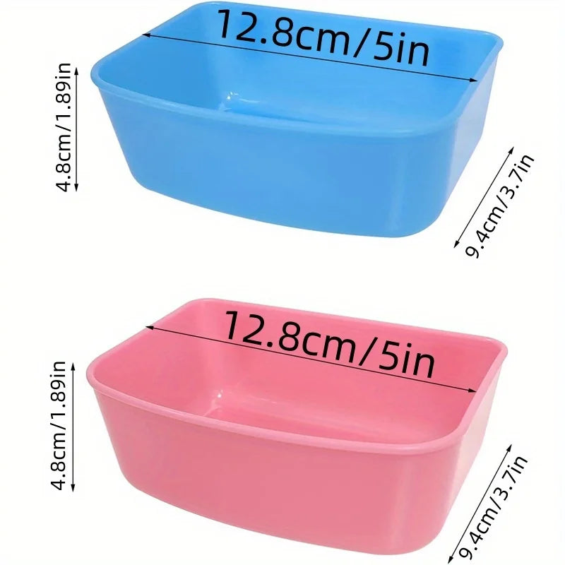 6pcs/pack Feeder (Blue, Pink), Hanging Feeder, Food and Water Container, Bath Water Bowl Universal for Birds Hamsters